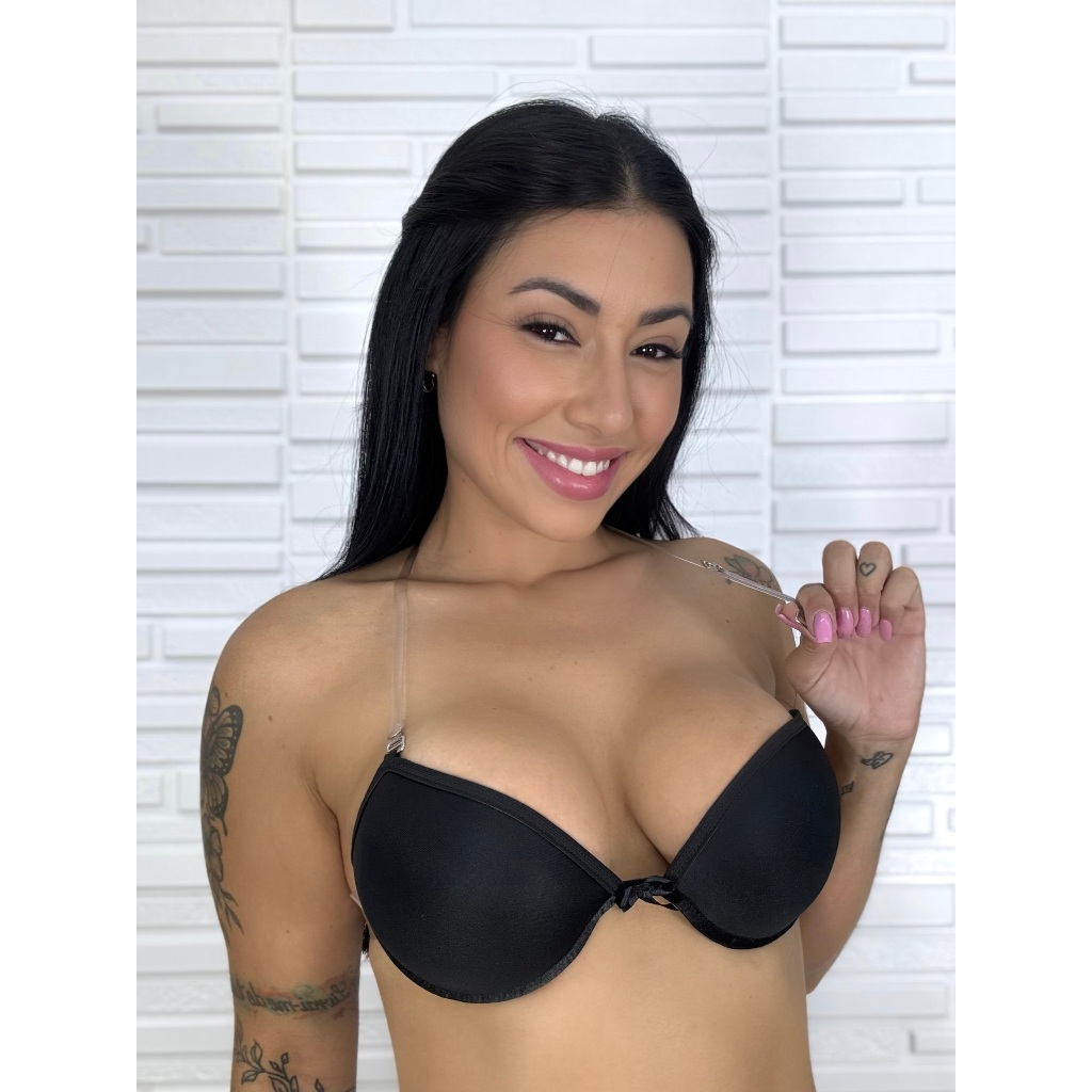 Sutiã Costa Nua Com Bojo E Alça De Silicone No Pescoço Removível Feminino Ref: 1576 em Oferta na Shopee