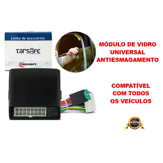 Módulo Vidro Elétrico Taramps TMV 307 Antiesmagamento Universal Subida e Descida Via Alarme 2 Portas