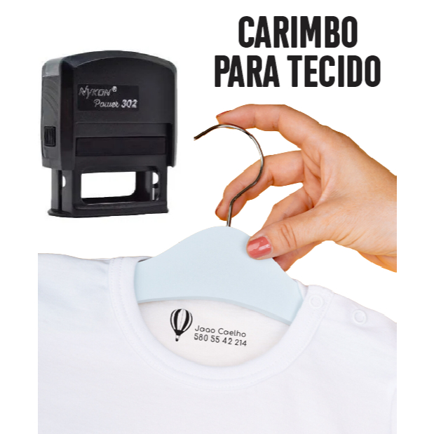 Carimbo Com Nome Personalizado para roupa uniforme infantil em Oferta na Shopee
