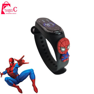 Relógio Personalizado Homem Aranha - Relógio Led Infantil A prova d’água