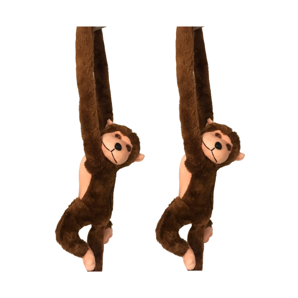 Kit Combo 2x Macacos De Pelúcias Que Ascende Os Olhos Vermelho Luz Macaco Para Pendurar