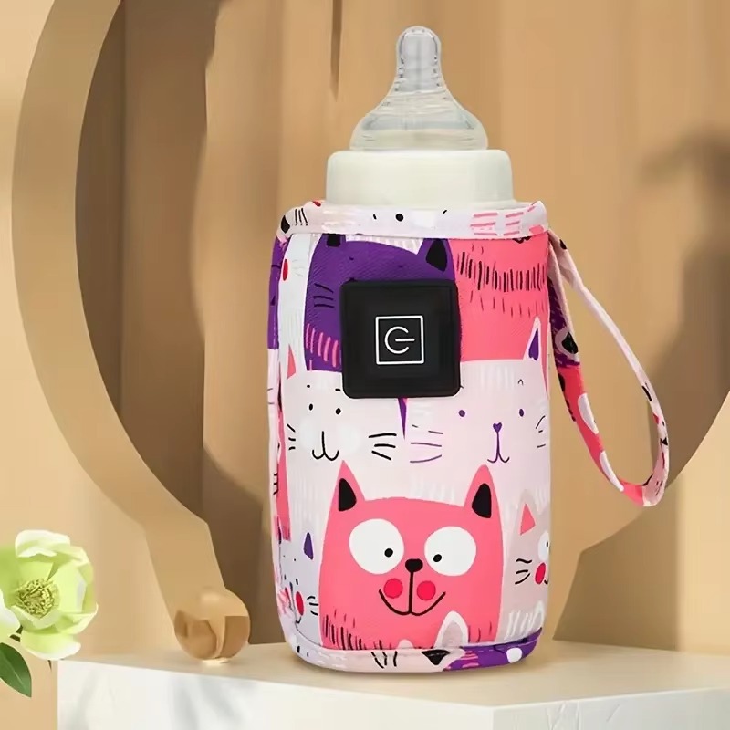 Aquecedor de mamadeira portatil USB Gatinho Rosa 3 temperaturas