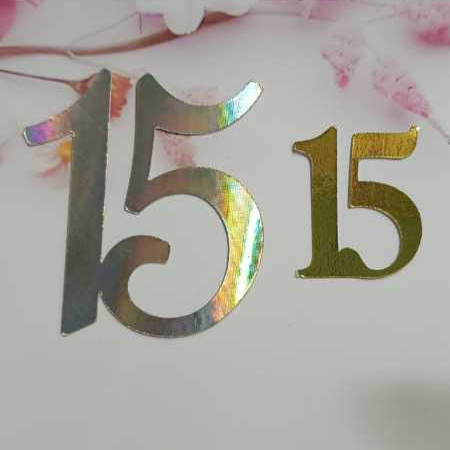 Apliques de Números Duplos Personalizados Papel Lamicote