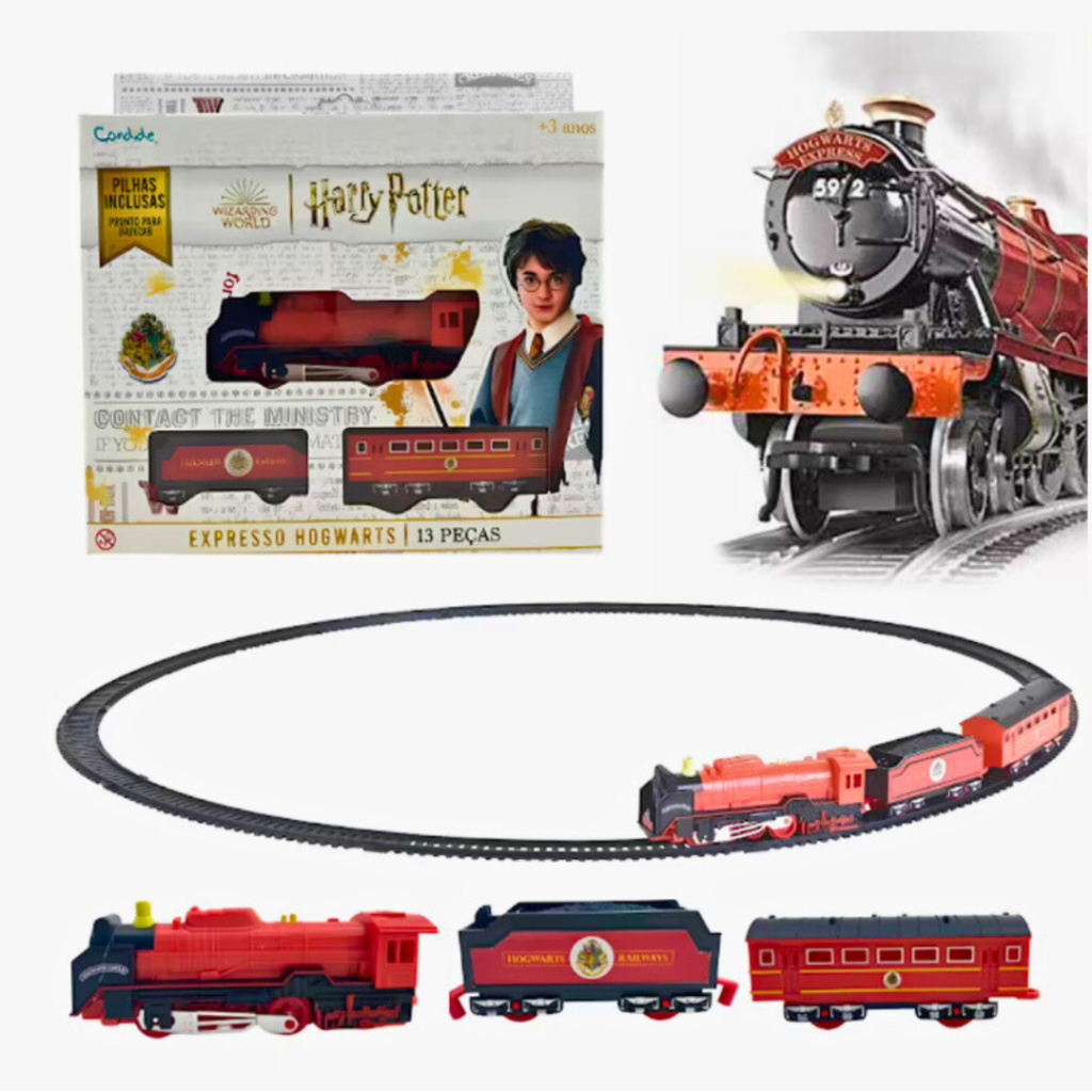 Expresso de hogwarts trem Harry Potter - ferrorama trenzinho brinquedo elétrico com trilhos