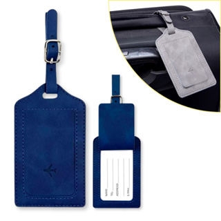 Tag De Mala Couro Para Identificação De Bagagem, Fecho De Fivela, Com Capa De Privacidade em Oferta na Shopee