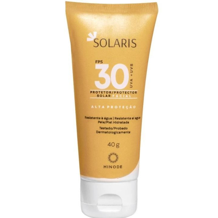 PROTETOR SOLAR FACIAL SOLARIS HINODE (ORIGINAL) UVA e UVB FPS 30.
