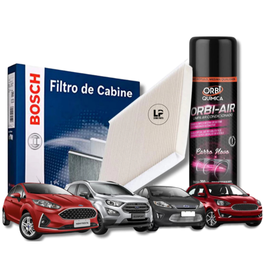 Filtro De Cabine Ar Condicionado Ford Ecosport Fiesta Ka + Spray Higienizador | Bosch 0589 em Oferta na Shopee