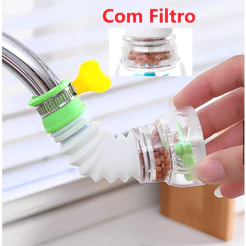 Chuveirinho Bico Retrátil Giratória 360° Filtro De Água Arejador Torneira Promoção(Cor Aleatória)