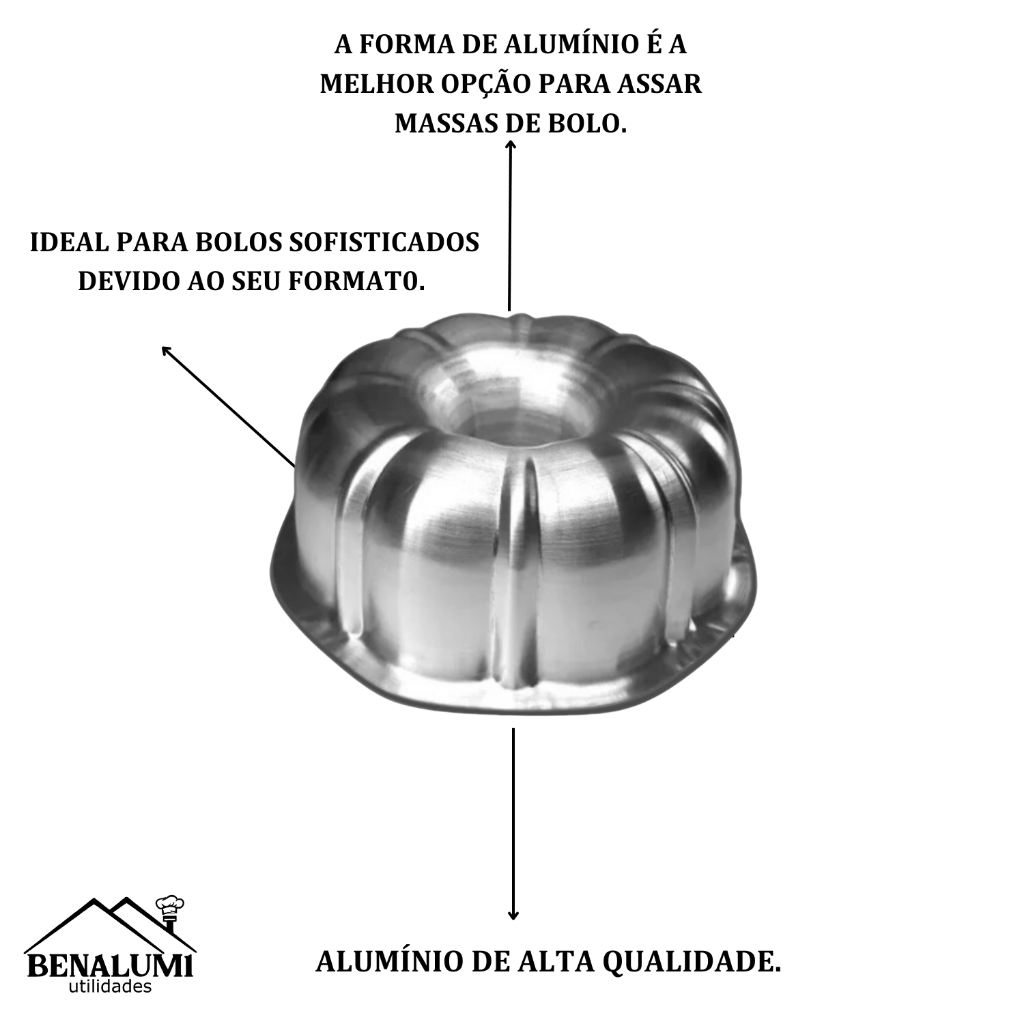 Detalhes do Forma Suíça Decorada Gomada Nº2 G 20cm Alumínio