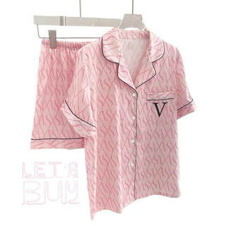 Pijama feminino curto conjunto cetim premium, Rosa e na cor Azul bebê  Feminino, modelo pijama Americano