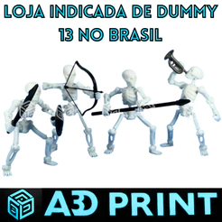 Boneco Esqueleto Caveira - Dummy 13 Boneco Articulado Action Figure Brinquedo Varias Posições 3D