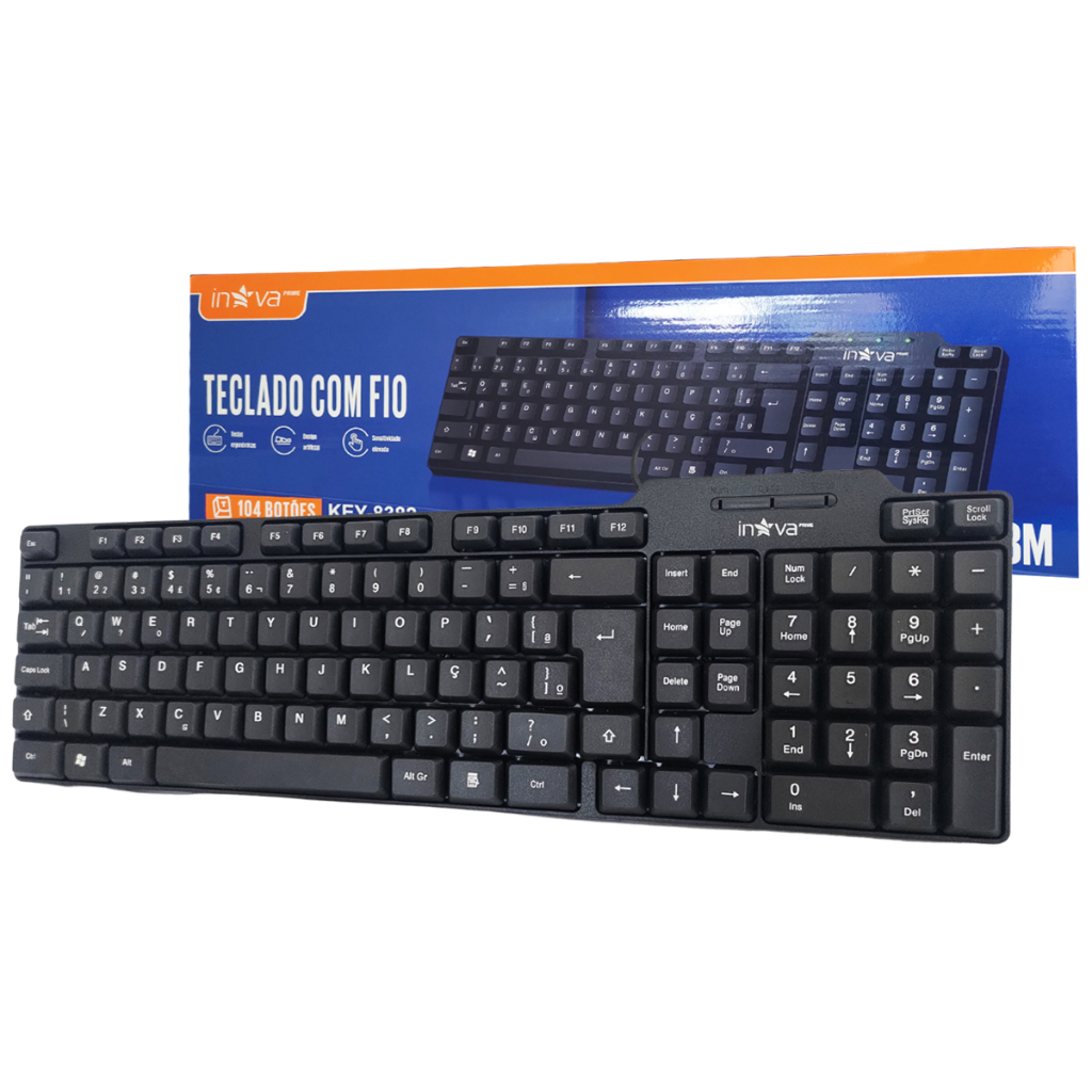 Teclado com fio USB Silencioso para Computador Notebook Original Inova em Oferta na Shopee