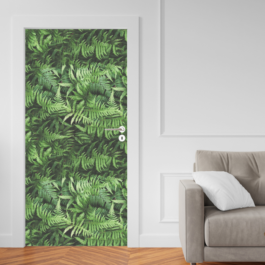 Papel Parede Adesivo para Portas de Madeira ou Vidro Decoração Revestimento Ecológica- Parede de Plantas 101X