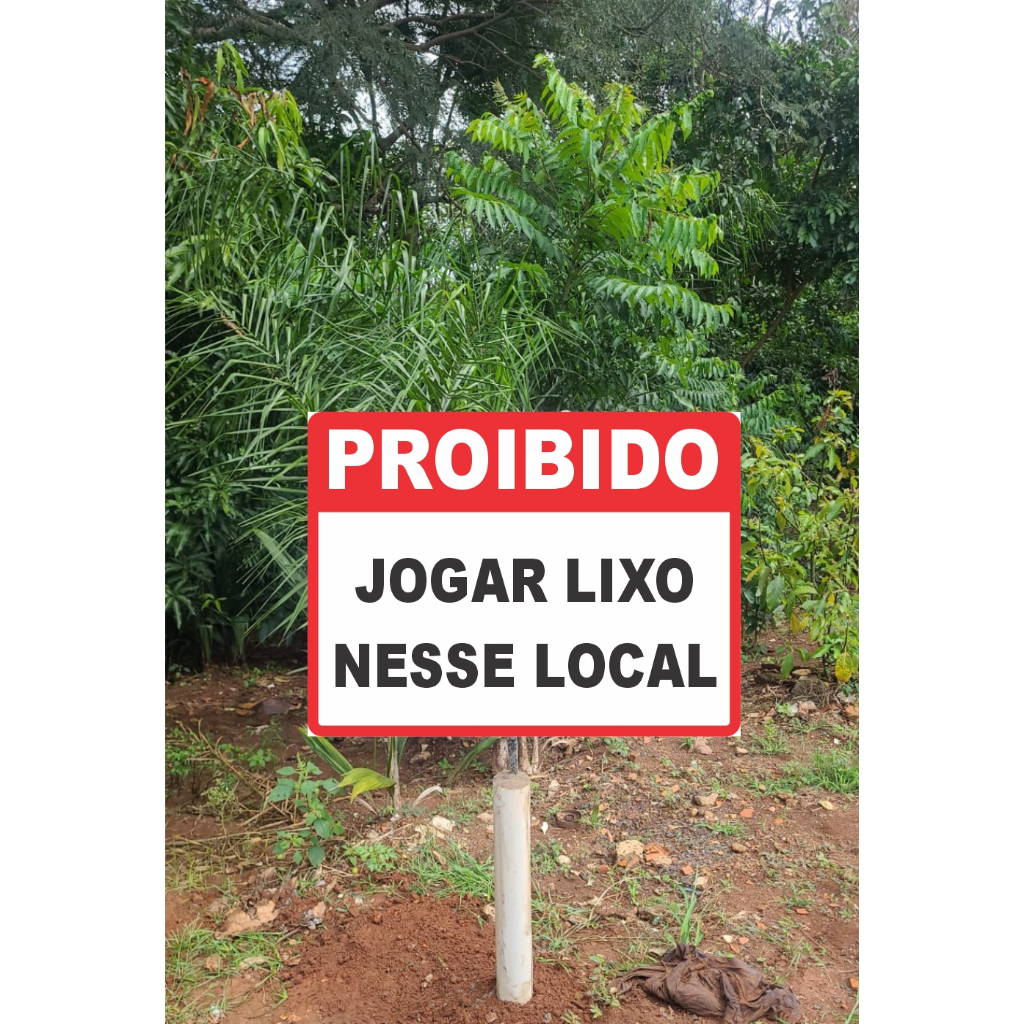 Placa de Sinalização Proibido jogar lixo nesse local 40x30cm com fita dupla face — imagem 2 de 2