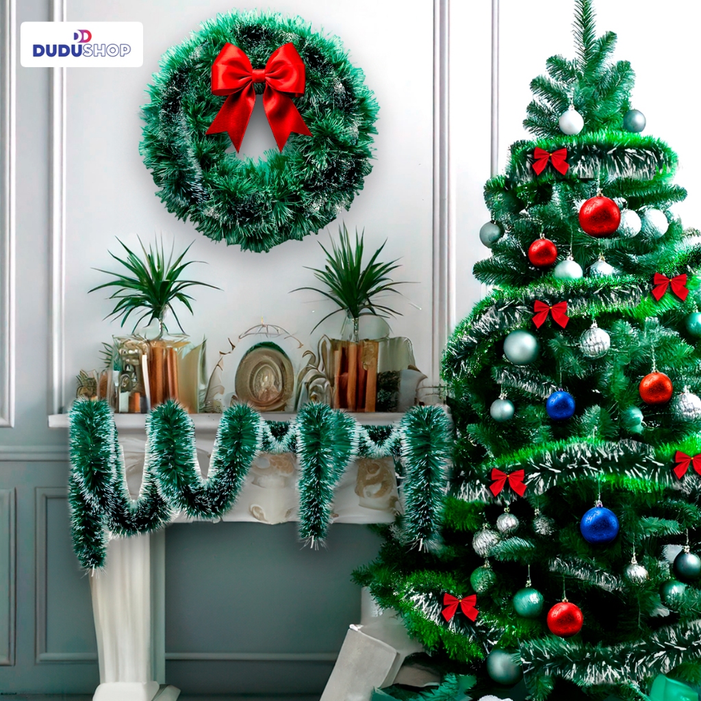 5 Metros Festão Decorativo Enfeite p/ Arvore de Natal Decoração Natalina Nevado Festão Decorado VMP em Oferta na Shopee