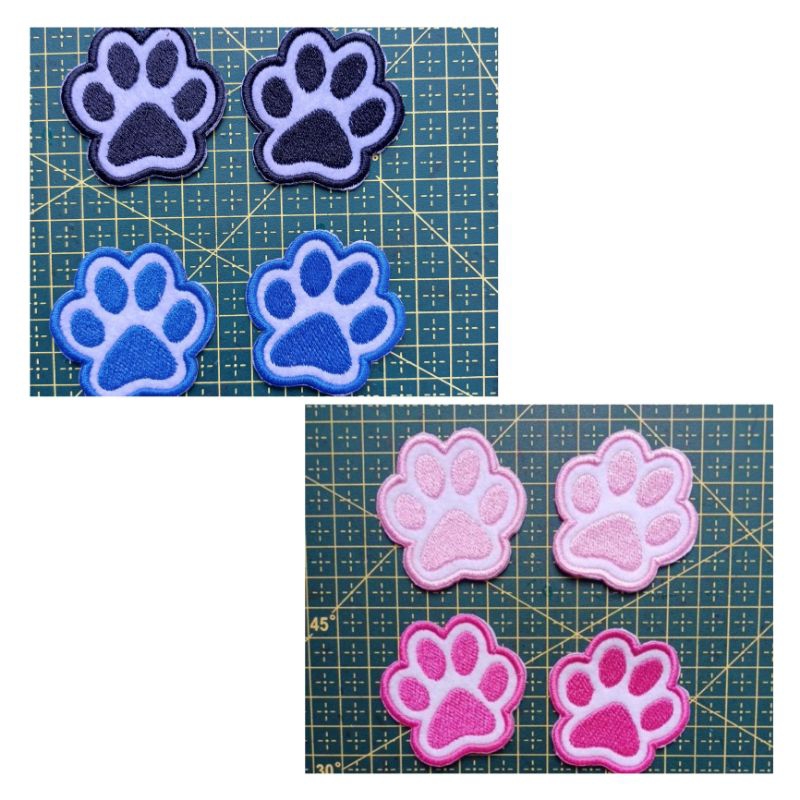 Patch bordado termocolante  kit patinhas bordado skye patrulha canina em Oferta na Shopee