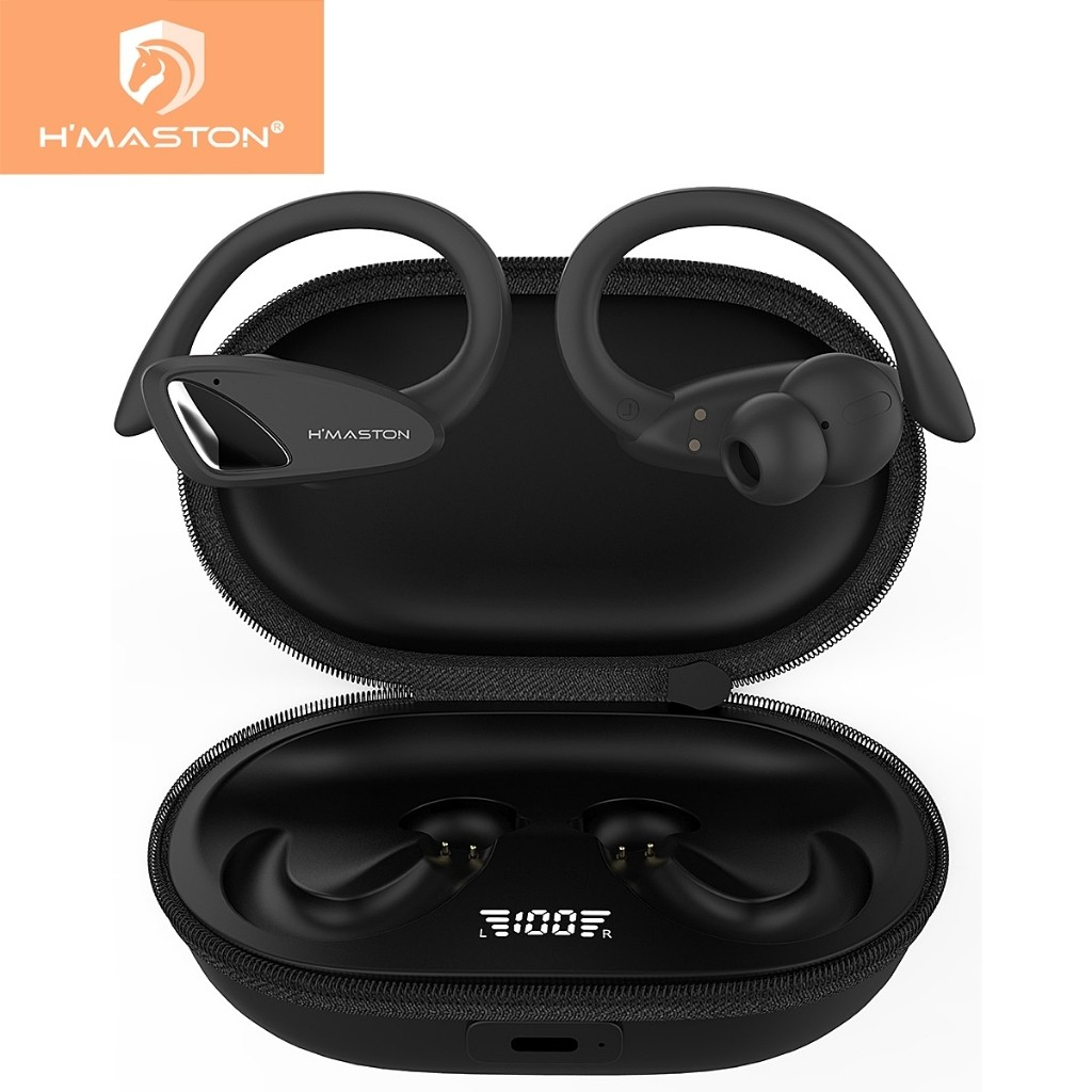 Fones de ouvido sem fio H'maston TWS com luz LED Duração da bateria Sumsung de 15h