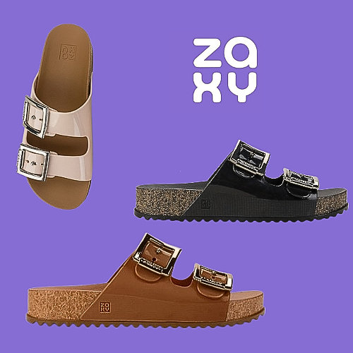 Chinelo Slide Birken Feminino Zaxy Partner III Fechamento Com Fivela