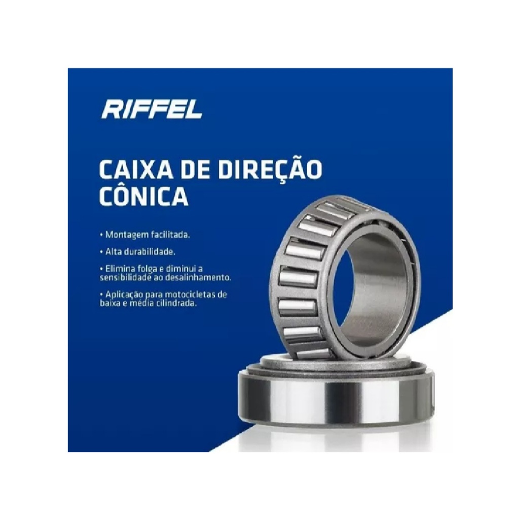 Detalhes do Caixa Rolamento Cônico Direção Riffel Ybr 125 Rd Crypton 105 Dt 180 Neo 115 Fz25