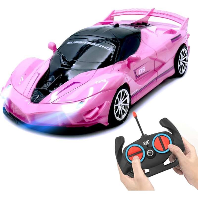 Brinquedo Carrinho de Controle Remoto Rosa Recarregável Esportivo Rápido Lamborguini Ferra...