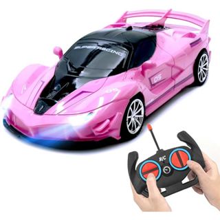 Brinquedo Carrinho de Controle Remoto Rosa Recarregável Esportivo Rápido Lamborguini Ferra...