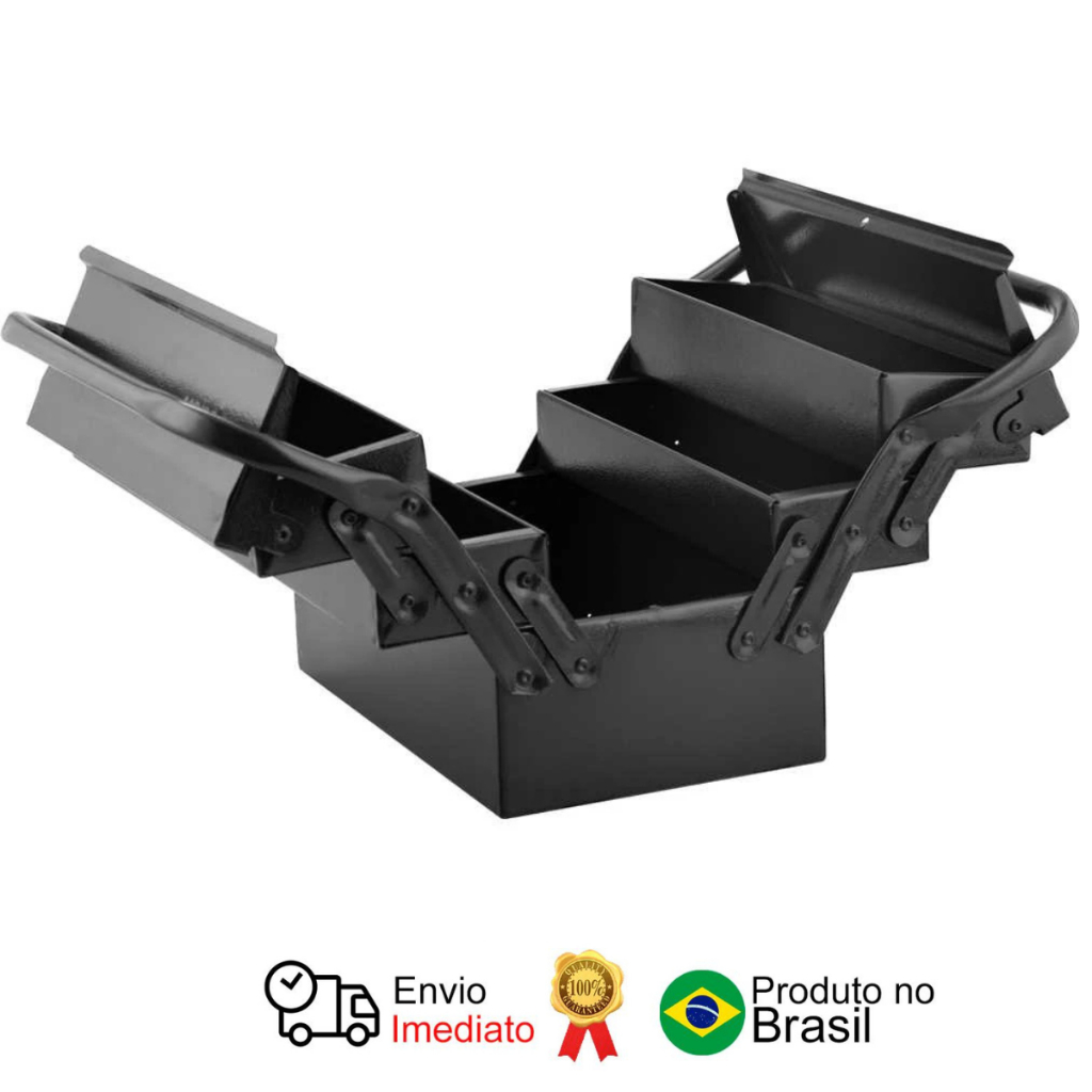 Caixa Metálica Sanfonada 5 Gavetas 30x19x20cm Vonder em Oferta na Shopee