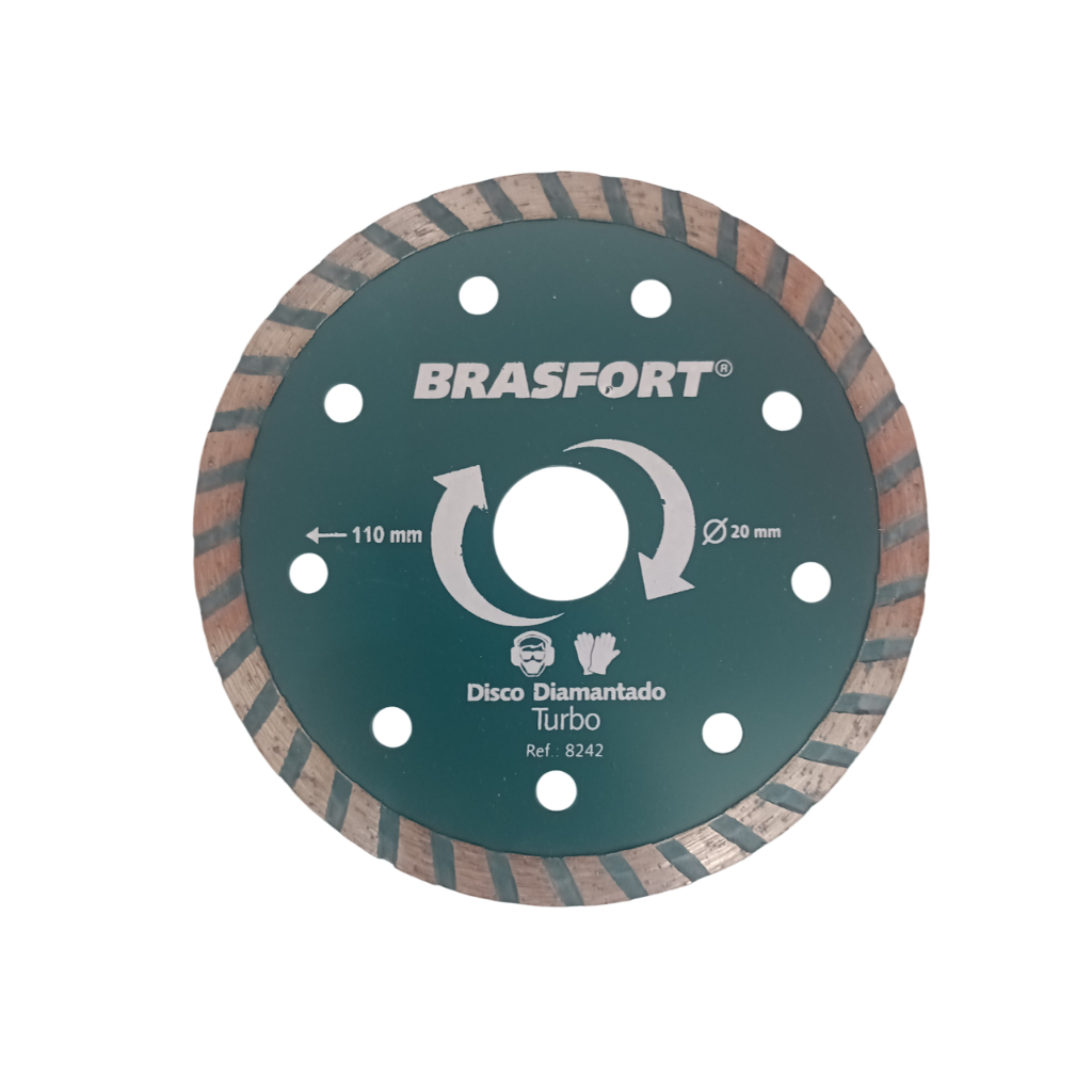 Disco Diamantado Turbo Brasfort 110mm Corte Granitos Pedra