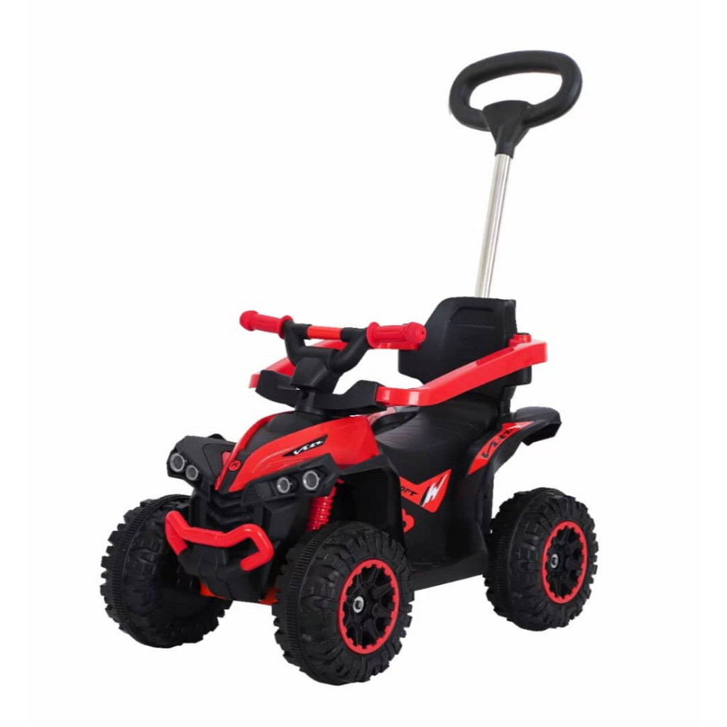 Quadriciclo Infantil Carrinho de Passeio com Empurrador Musical e Farol Brinquedo Andador Multmaxx