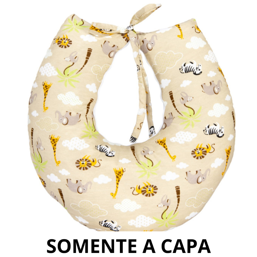 Capa Para Almofada De Amamentação Com Laço Zíper Macia 100% Algodão