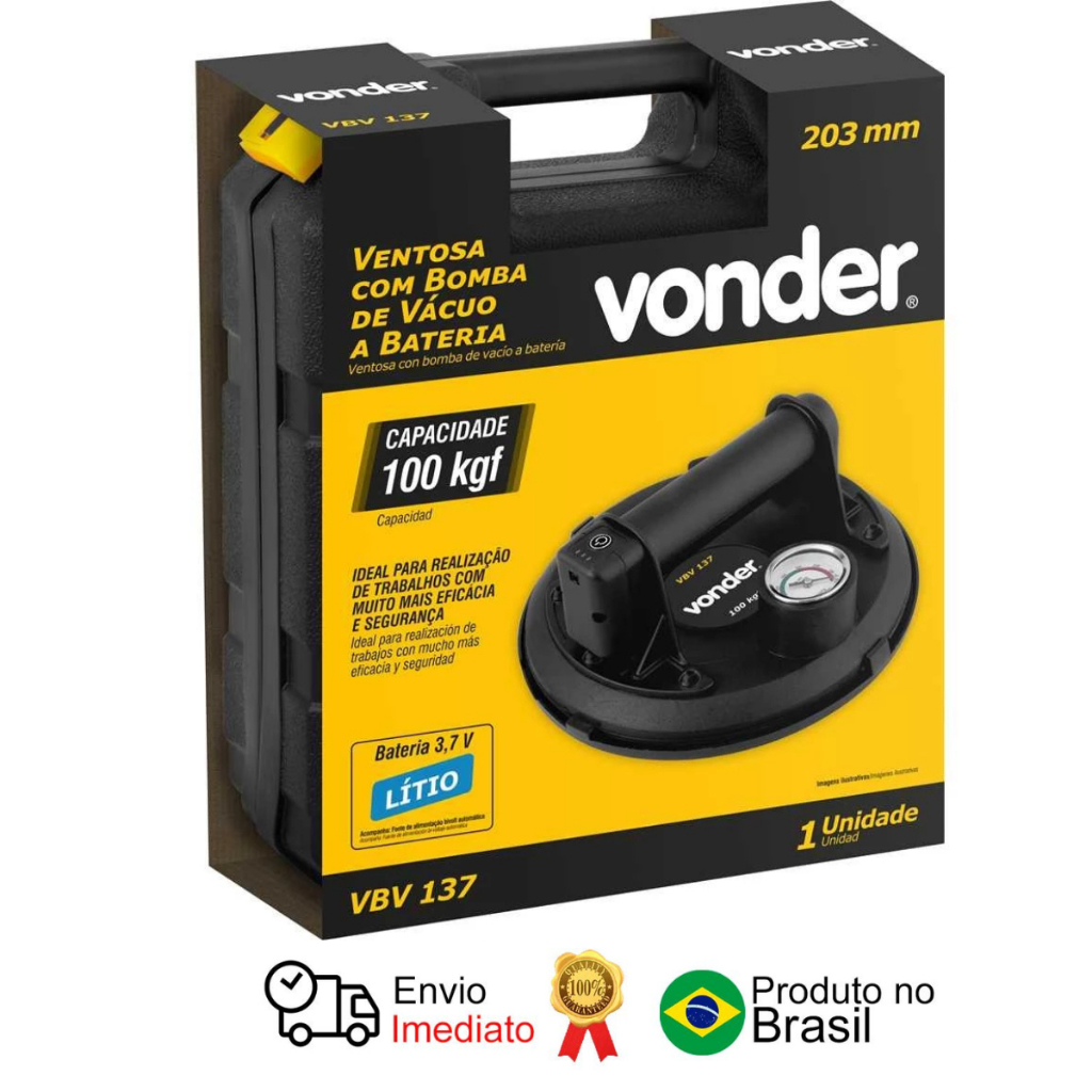 Ventosa 203mm Recarregável 100Kgf Vbv 137 Vonder em Oferta na Shopee