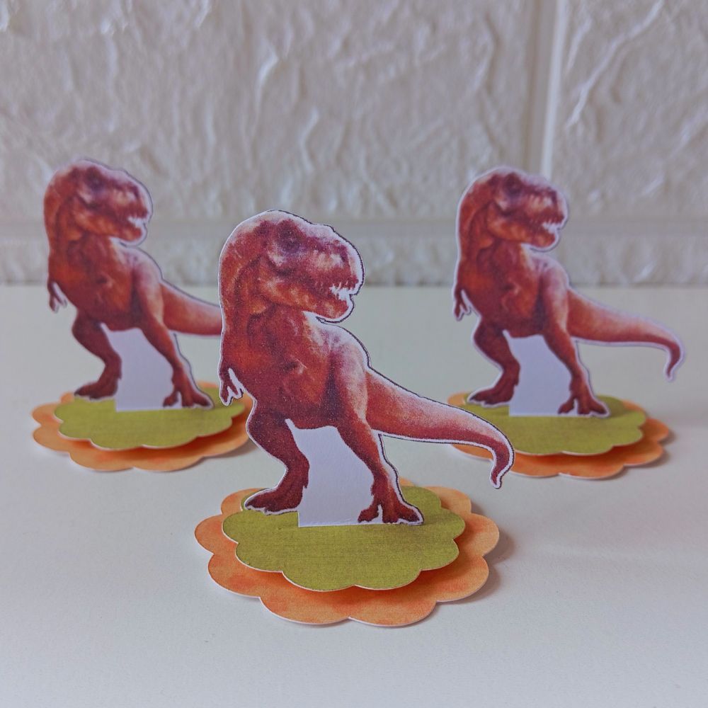 Kit Aplique 3D, 10, 20, 30 ou 40 und. Tag Personalizada Dinossauro Jurassic Park Lembrancinha
