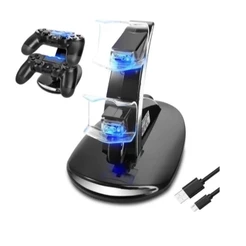 Suporte de Carregamento do Controle PS4, Carregador Duplo USB com Indicador LED para Ps 4 / PS4 S 0137