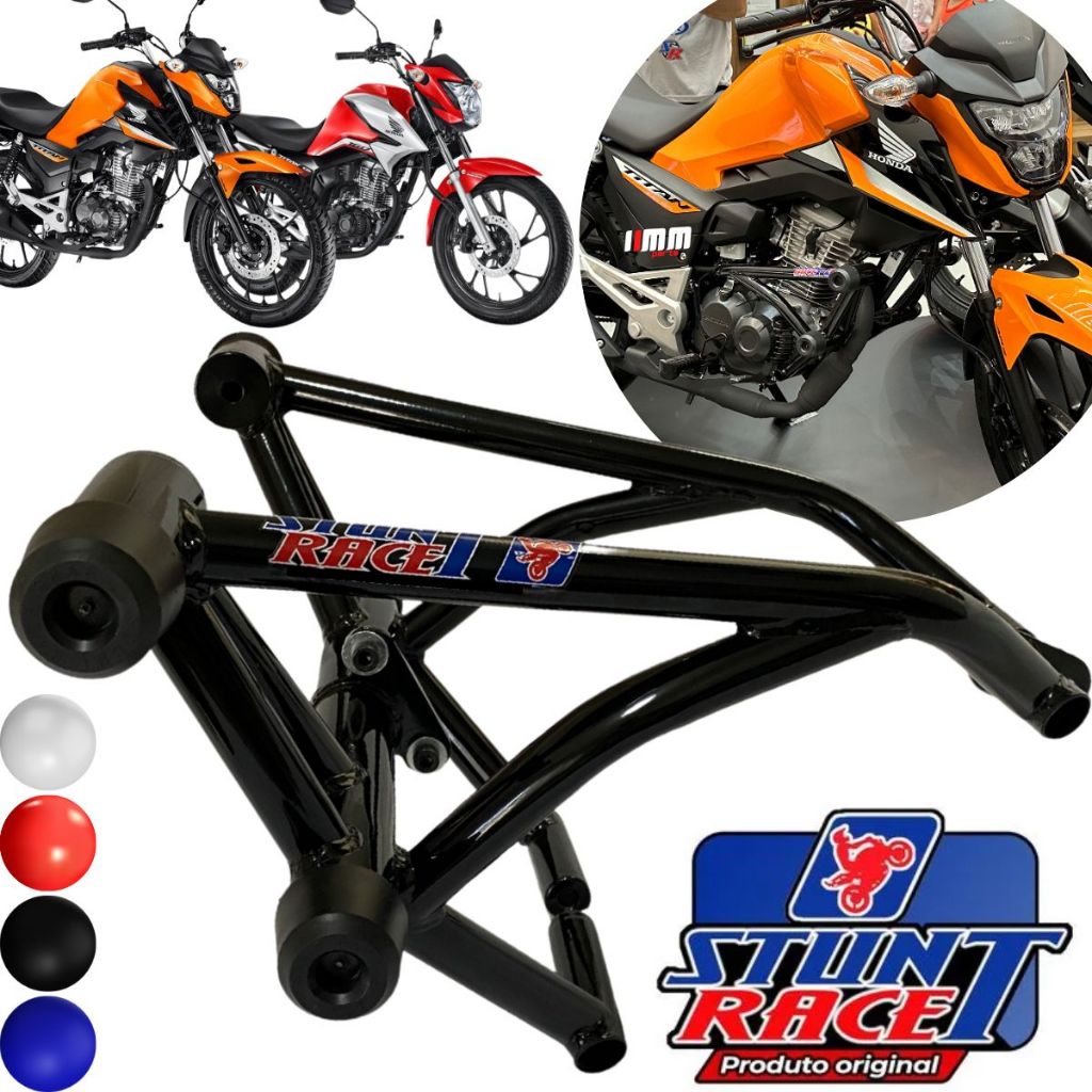 Protetor Stunt Race CG 160 Titan Fan Start Cargo Proteçao de motor e carenagem Street Cage Honda CG160