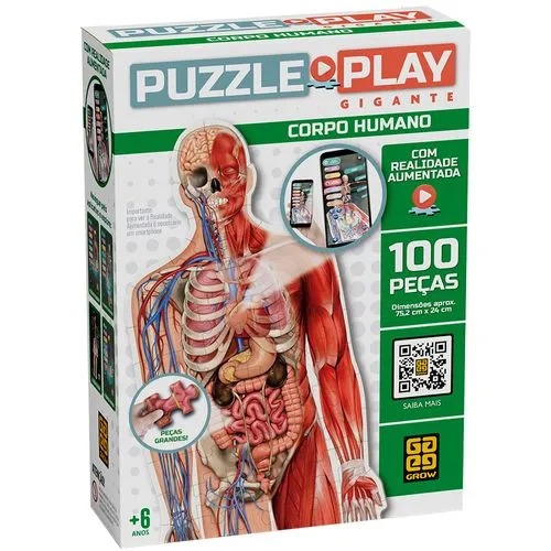 Quebra-cabeça Play Gigante Corpo Humano 100 Peças - Grow