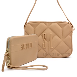 Kit Bolsa e Carteira Feminina Santa Lolla Emborrachada Tiracolo Transversal em Oferta na Shopee