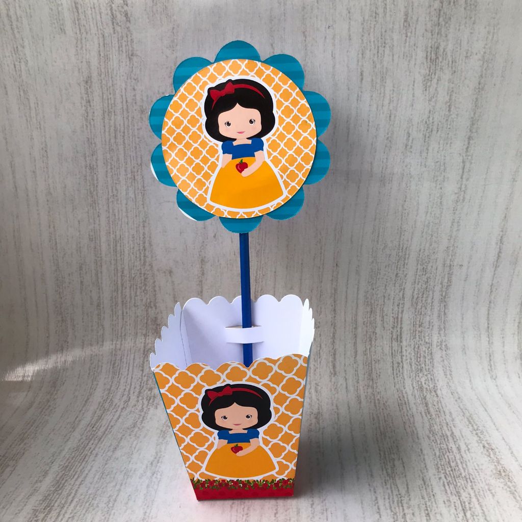 Centros de mesa BRANCA DE NEVE BABY CUTE Personalizado com Nome | Cachepot Festa Infantil Chá Aniversário Decoração