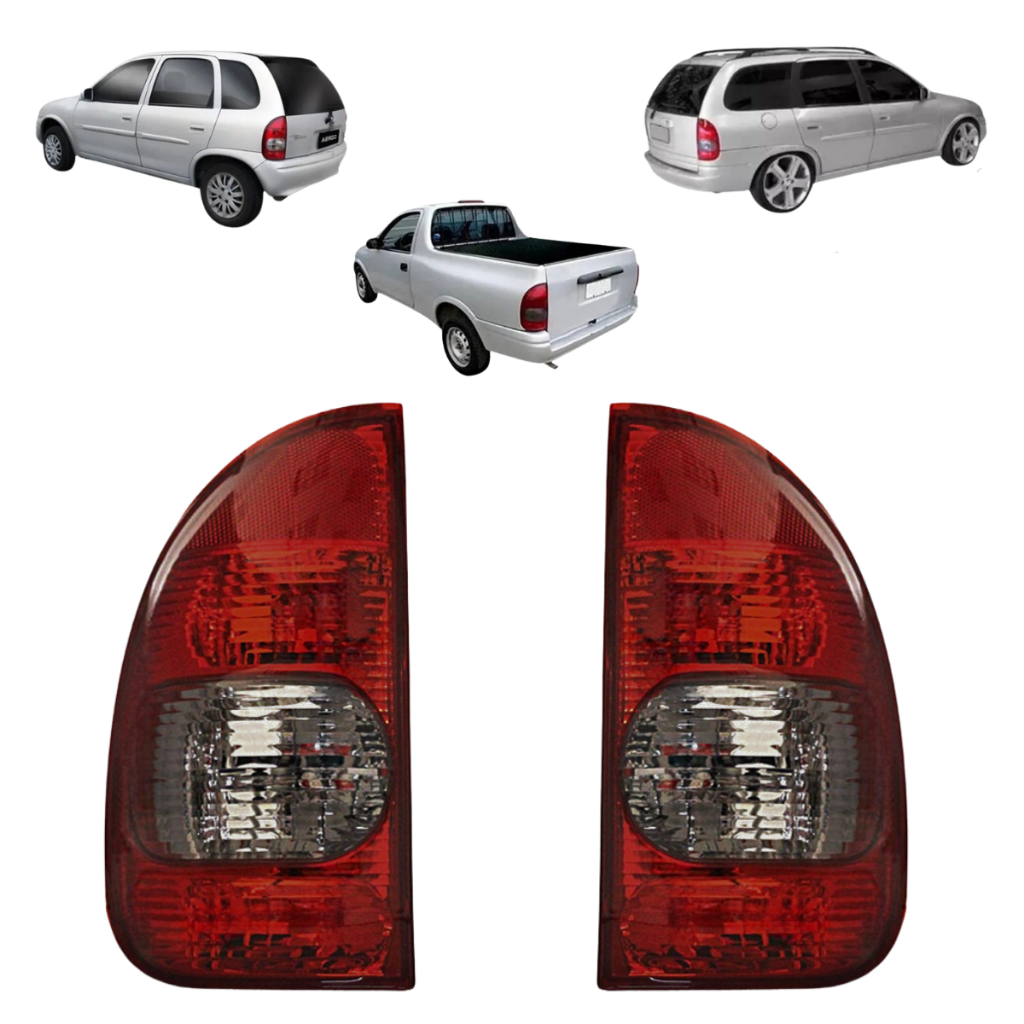 Par de Lanterna Traseira Corsa Wagon Corsa Pick'up 2000 2001 2002 2003 Fumê em Oferta na Shopee