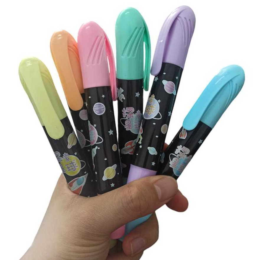 6 cores Big Gigantes Marca Texto Planetas em Universo Tinta Grande Qesefun Q-1112 em Oferta na Shopee