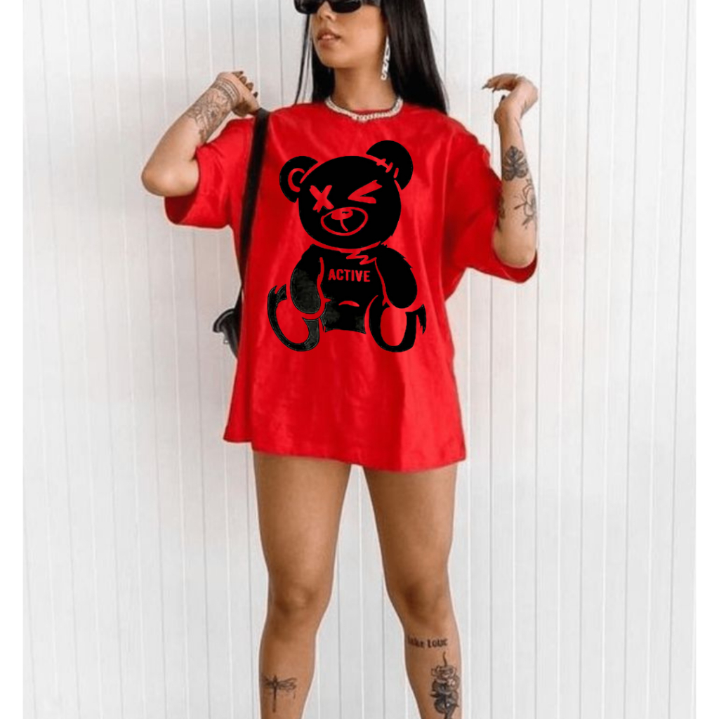 Camiseta Feminina Oversized Estilo Streetwear Treino Academia Blusa Larga Confortável