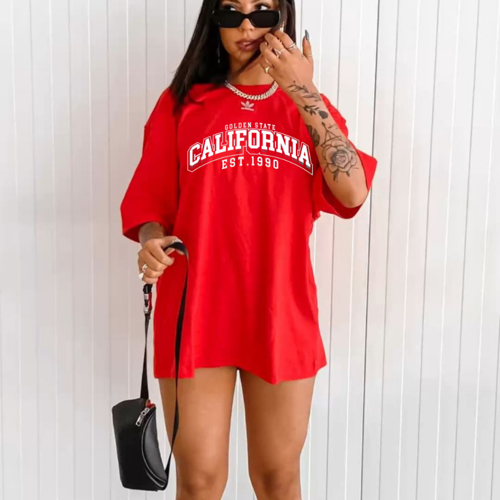 Max Blusão Feminina Oversized Streetwear Larga Confortável Camiseta Camisa 100% Algodão