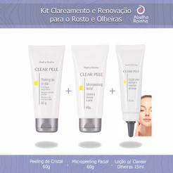 Kit Abelha Rainha - Peeling de Cristal + Micropeeling Facial + Loção p/ Clarear e Suavizar Olheiras
