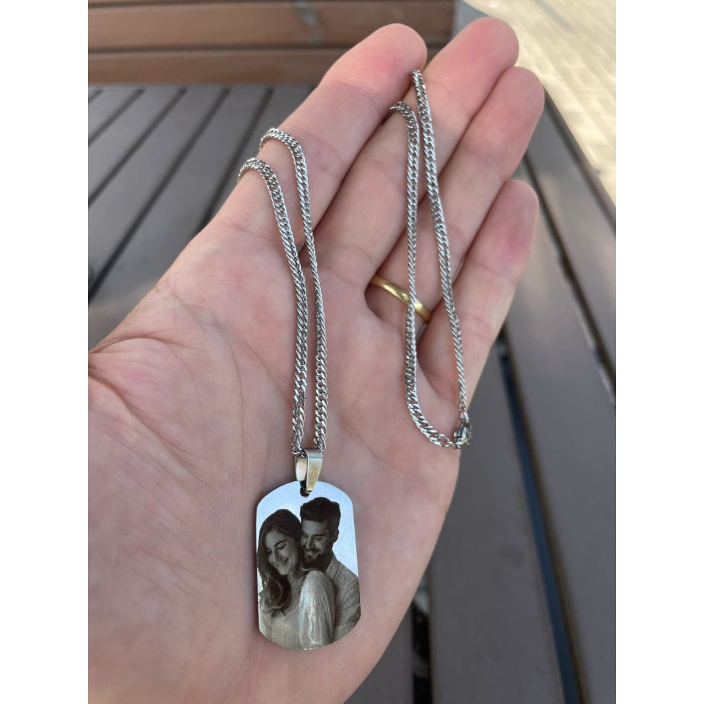 Corrente com Pingente Personalizado com Foto Gravação Ultra Realista em Oferta na Shopee