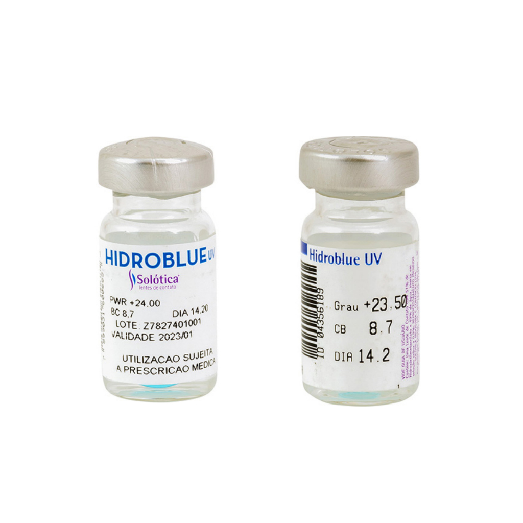 Lentes de Contato Hidroblue UV Anual Incolor Com Grau O Par - Solótica