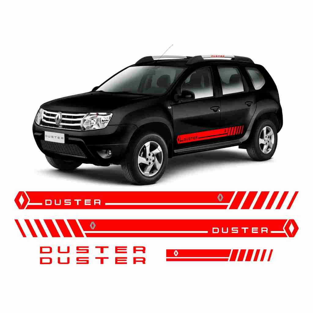 Kit 5 Faixa Lateral E Traseira Hack Bagageiro Renault Duster Personalizado Sport Acessório Tuning Sticker RN39