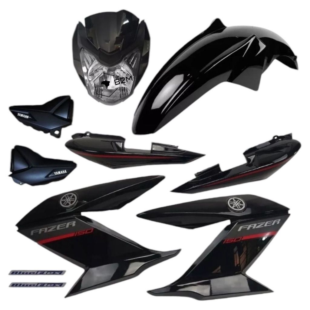 Kit frontal farol paralama rabeta aba fazer 150 14/15 preto