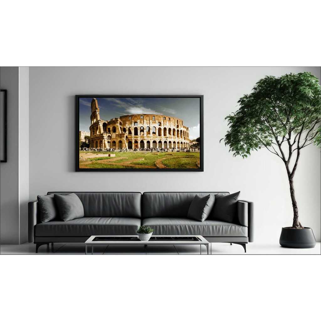 Quadro Decorativo Luxo Cidade Coliseu Roma Turismo Salas Quartos Tela Canvas Filete GG