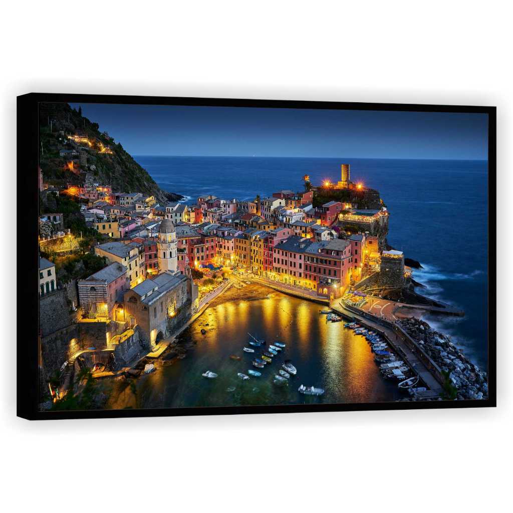 Quadro Decorativo Luxo Cidade Venazza Itália Turismo Salas Quartos Tela Canvas Filete GG1