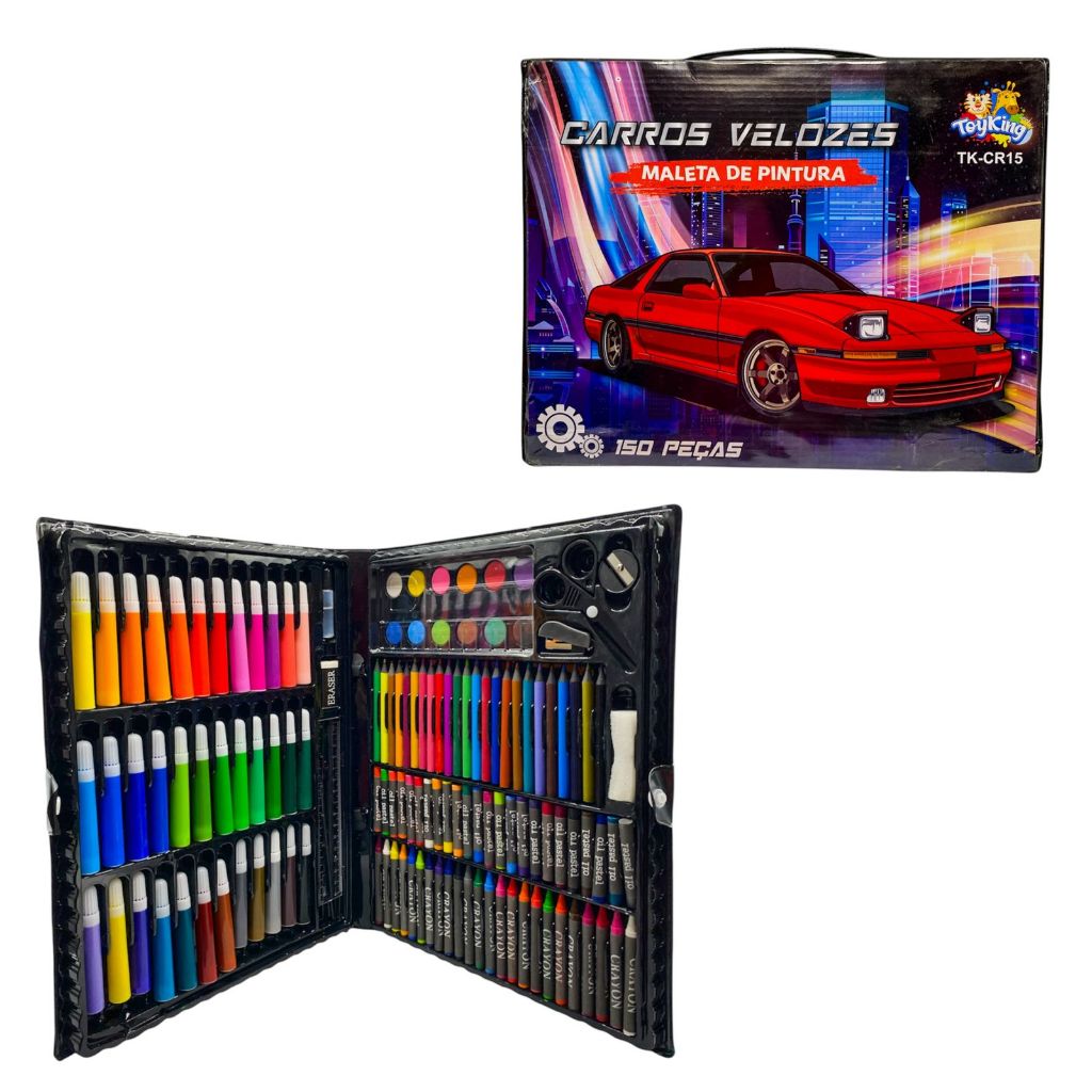 Maleta De Pintura Infantil Brinquedo Menina Estojo 150 Peças Para Colorir