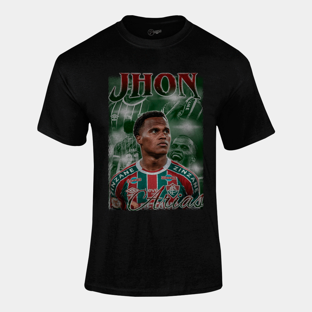 Camiseta Algodão Unissex - Jhon Arias Jogador Fluminense - Graphic Tee Tshirt Casual Versátil Alta Qualidade