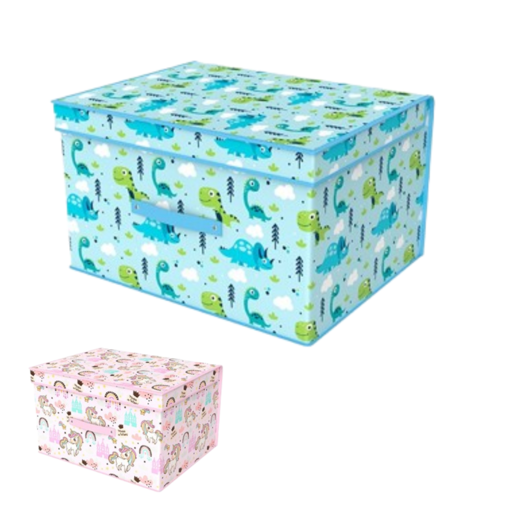 Caixa Organizadora Infantil Criança Bebes Porta Brinquedos Guarda Roupa Sapato Livro Com Tampa